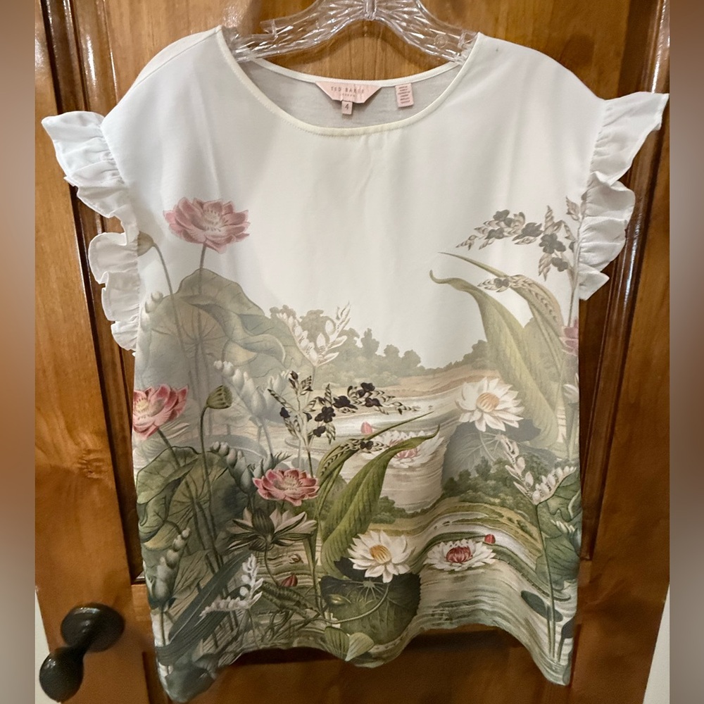 Ted Baker London Coorai Wonderland Woven-Front Tee - Picture 3 of 8